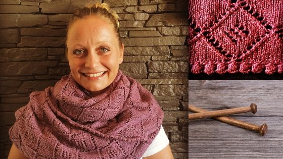 Knitted Snood with Crocheted Edge