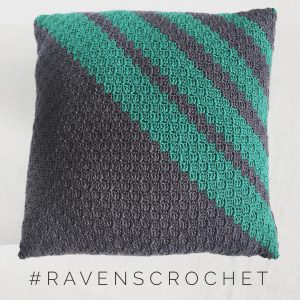 crocheted cushion