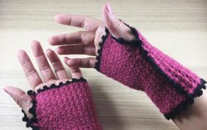crocheted fingerless gloves