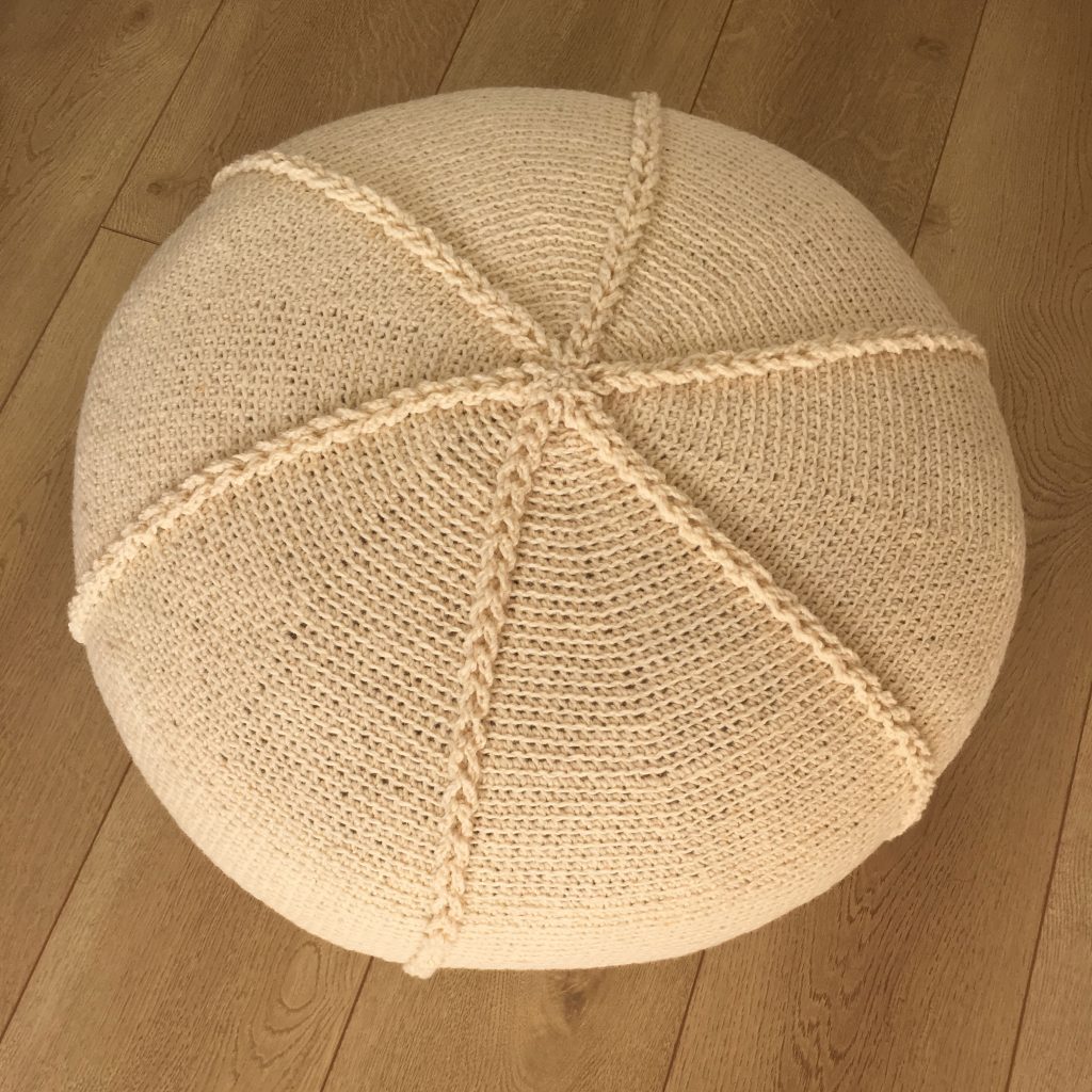 Crocheted Braided Pouf