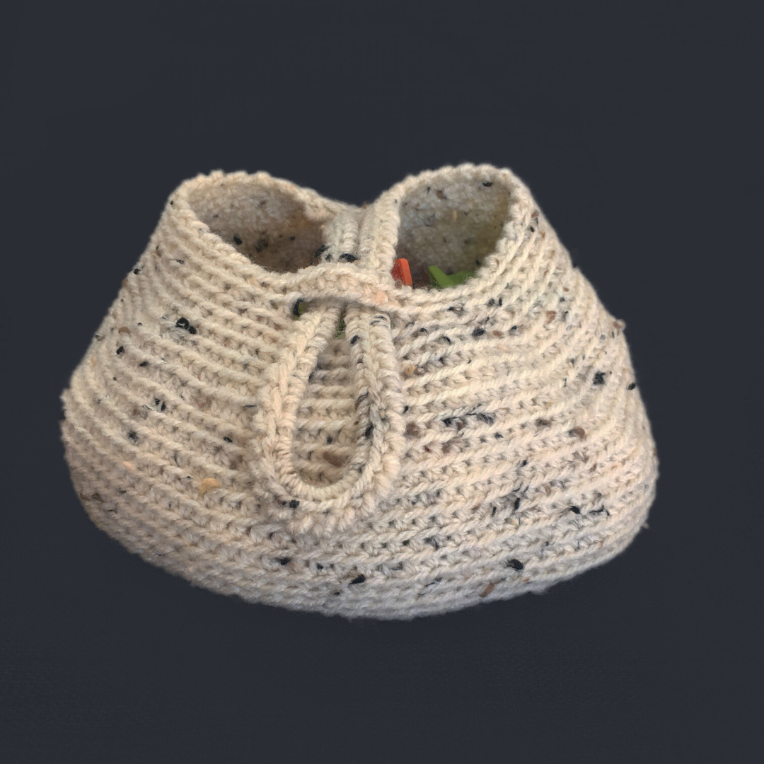 Crocheted hanging basket