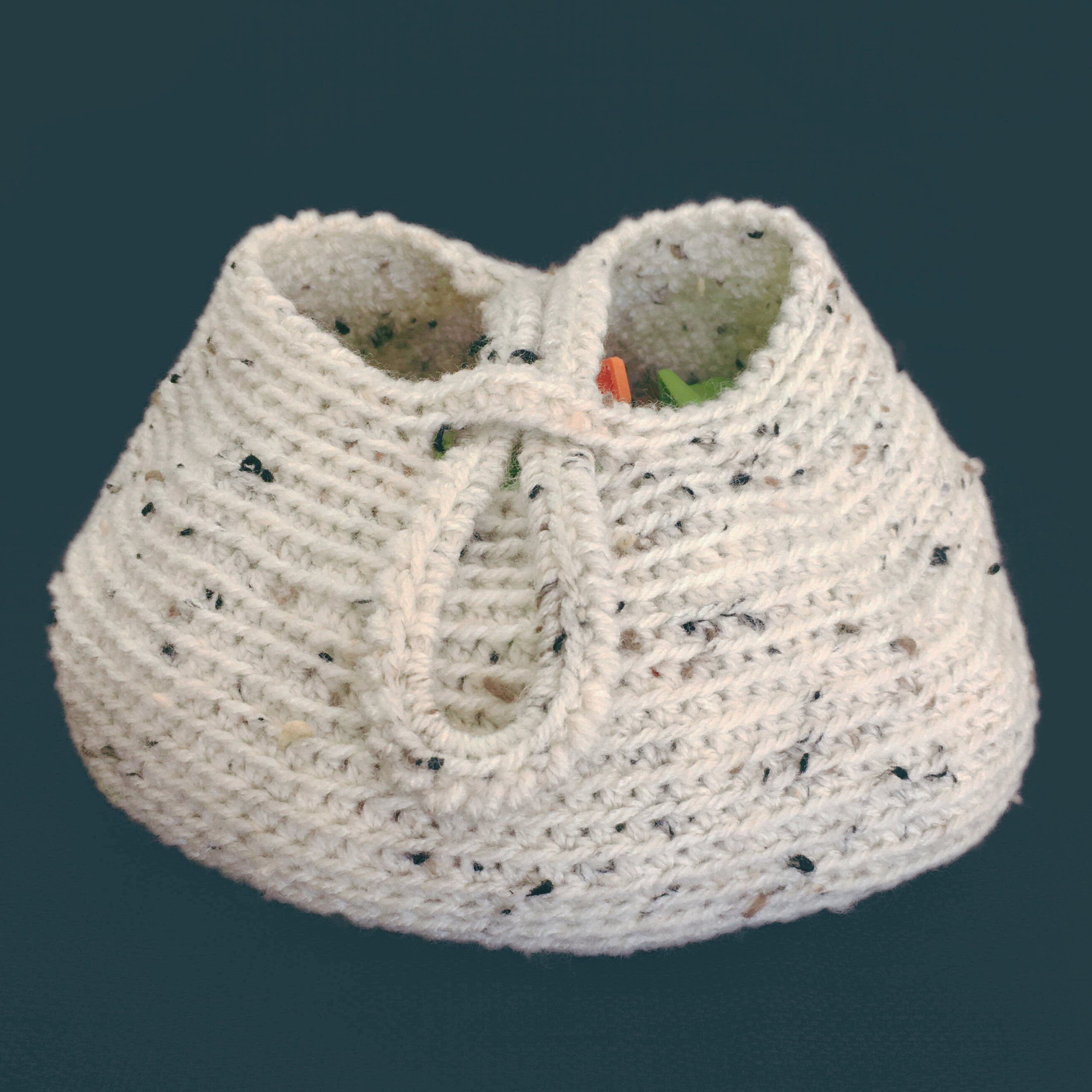 Crocheted hanging basket