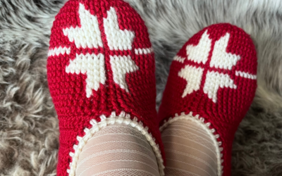 Crocheted Slippers Christmas Edition