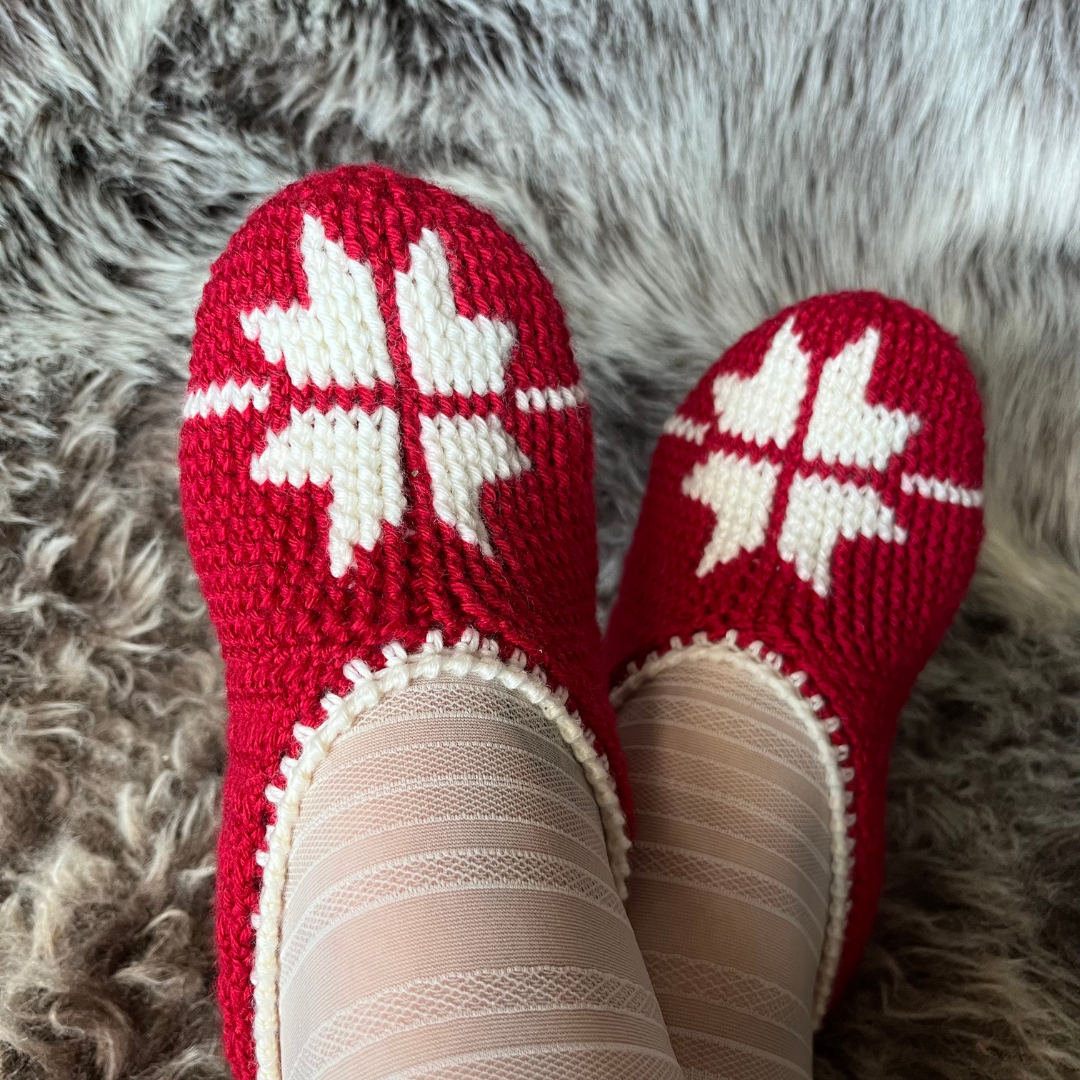 Crocheted slippers christmas